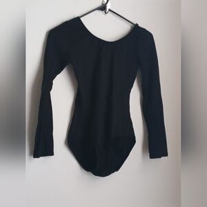 Body Wrappers Leotard Women L Black Bodysuit Dancer Versatile Casual Y2K